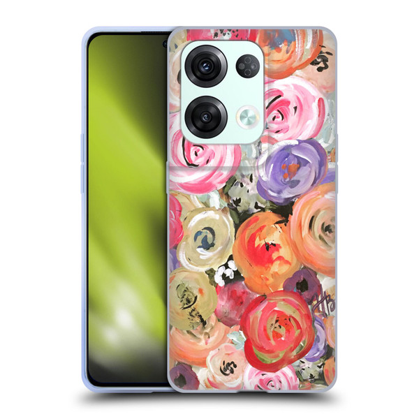 Haley Bush Floral Painting Colorful Soft Gel Case for OPPO Reno8 Pro