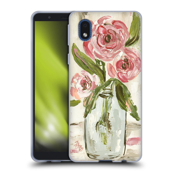 Haley Bush Floral Painting Pink Vase Soft Gel Case for Samsung Galaxy A01 Core (2020)
