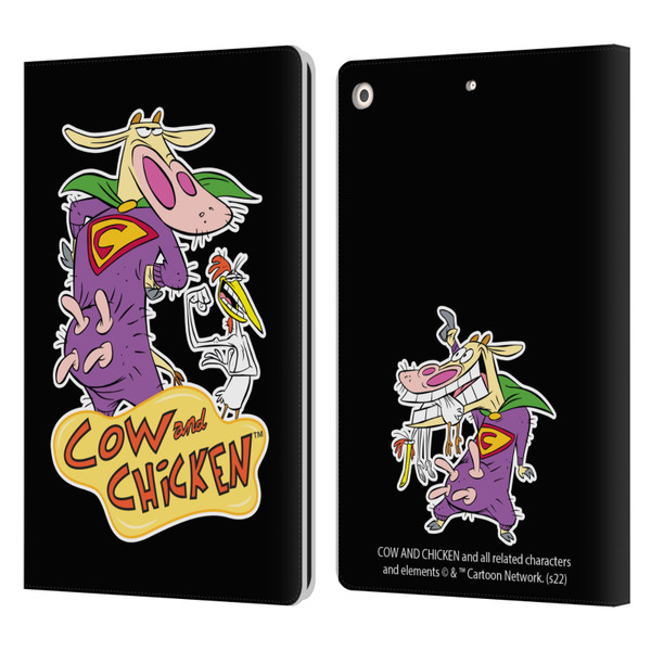 Cow and Chicken Graphics Super Cow Leather Book Wallet Case Cover For Apple iPad 10.2 2019/2020/2021