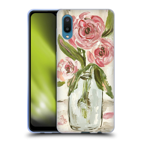 Haley Bush Floral Painting Pink Vase Soft Gel Case for Samsung Galaxy A02/M02 (2021)