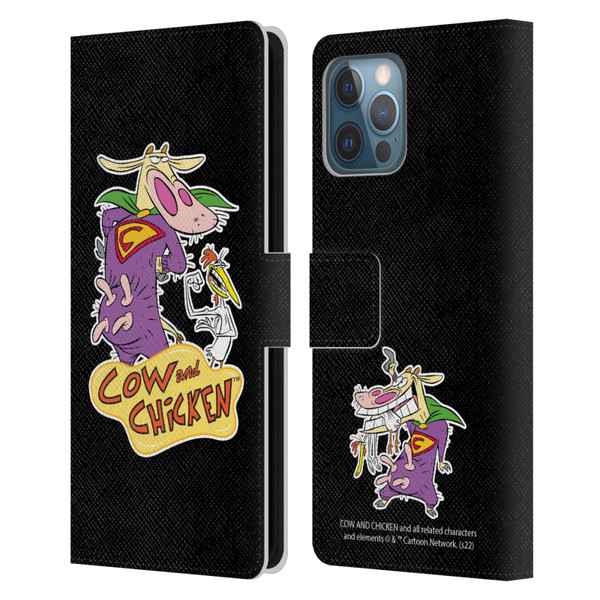 Cow and Chicken Graphics Super Cow Leather Book Wallet Case Cover For Apple iPhone 12 Pro Max