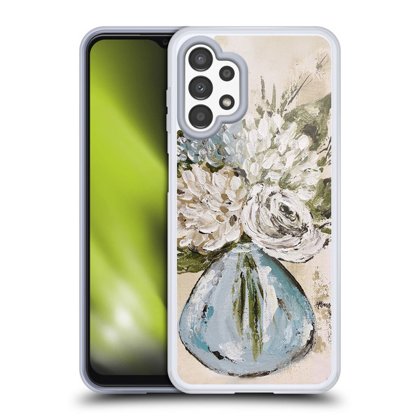 Haley Bush Floral Painting Blue And White Vase Soft Gel Case for Samsung Galaxy A13 (2022)