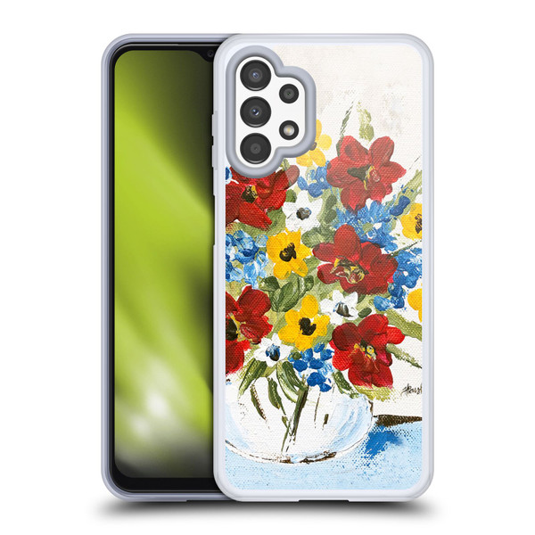 Haley Bush Floral Painting Patriotic Soft Gel Case for Samsung Galaxy A13 (2022)