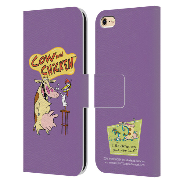 Cow and Chicken Graphics Character Art Leather Book Wallet Case Cover For Apple iPhone 6 / iPhone 6s