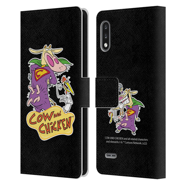 Cow and Chicken Graphics Super Cow Leather Book Wallet Case Cover For LG K22