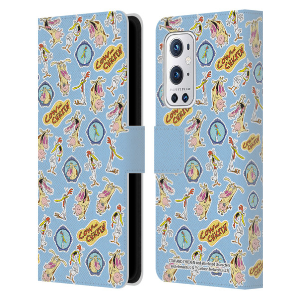 Cow and Chicken Graphics Pattern Leather Book Wallet Case Cover For OnePlus 9 Pro