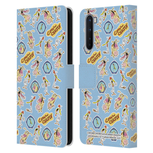 Cow and Chicken Graphics Pattern Leather Book Wallet Case Cover For OnePlus Nord 5G