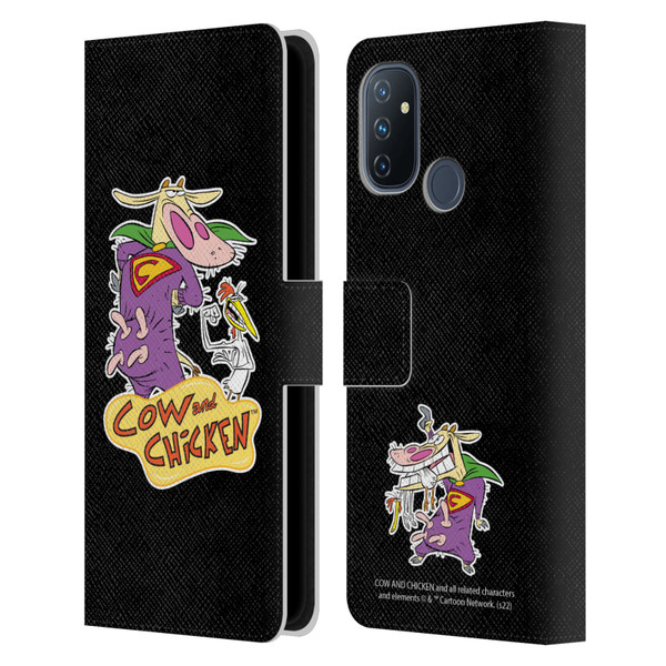 Cow and Chicken Graphics Super Cow Leather Book Wallet Case Cover For OnePlus Nord N100