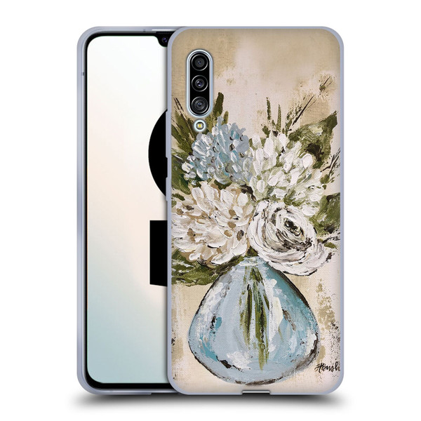 Haley Bush Floral Painting Blue And White Vase Soft Gel Case for Samsung Galaxy A90 5G (2019)