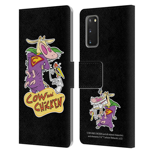 Cow and Chicken Graphics Super Cow Leather Book Wallet Case Cover For Samsung Galaxy S20 / S20 5G
