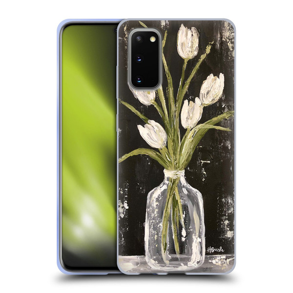 Haley Bush Floral Painting White Tulips In Glass Jar Soft Gel Case for Samsung Galaxy S20 / S20 5G