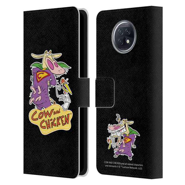 Cow and Chicken Graphics Super Cow Leather Book Wallet Case Cover For Xiaomi Redmi Note 9T 5G