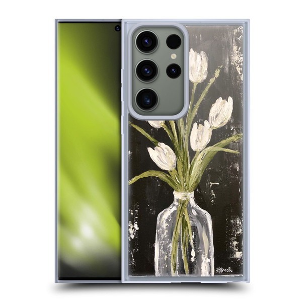 Haley Bush Floral Painting White Tulips In Glass Jar Soft Gel Case for Samsung Galaxy S23 Ultra 5G