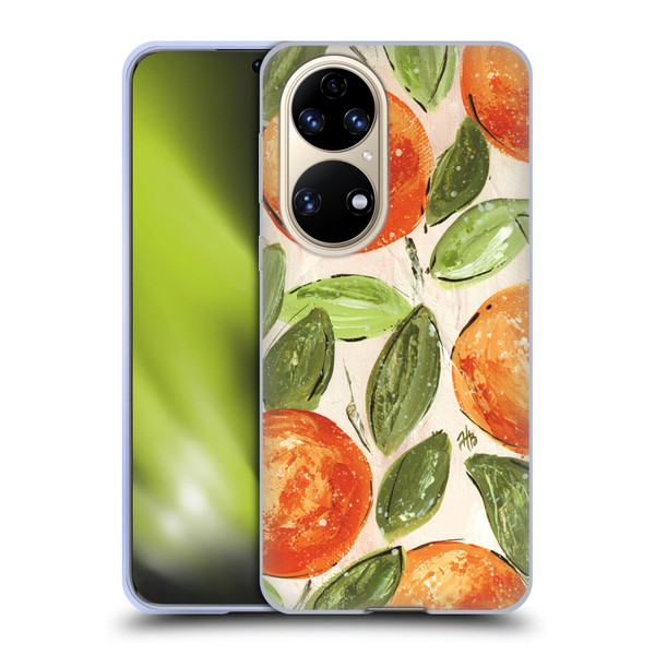 Haley Bush Pattern Painting Orange Splash Soft Gel Case for Huawei P50