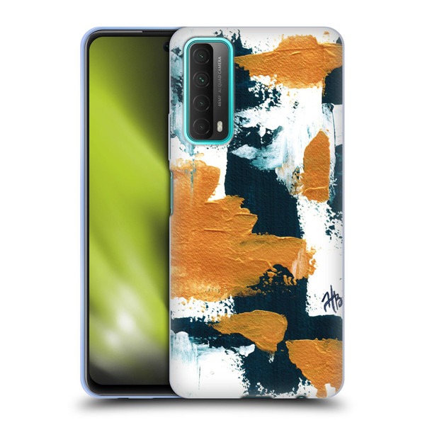 Haley Bush Pattern Painting Orange Splash Soft Gel Case for Huawei P Smart (2021)