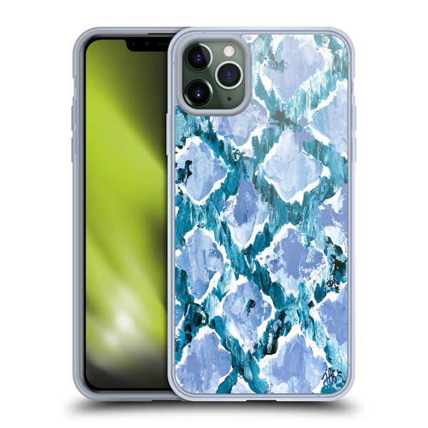Haley Bush Pattern Painting Blue Diamond Soft Gel Case for Apple iPhone 11 Pro Max