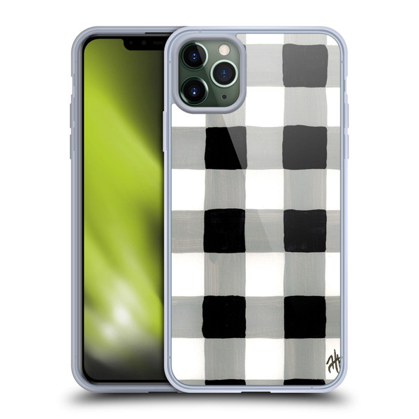 Haley Bush Pattern Painting Buffalo Check Black Soft Gel Case for Apple iPhone 11 Pro Max