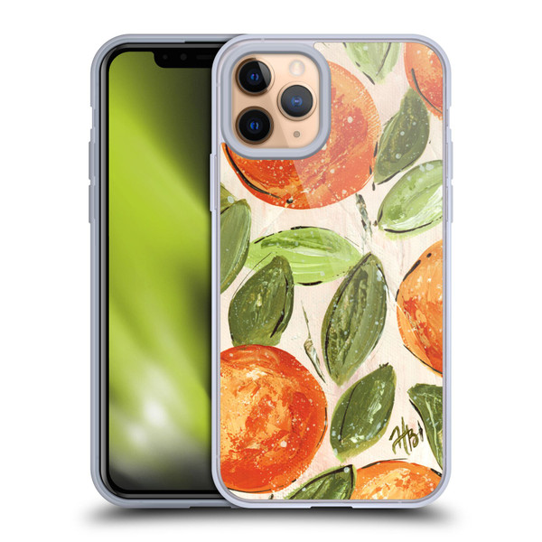 Haley Bush Pattern Painting Orange Splash Soft Gel Case for Apple iPhone 11 Pro