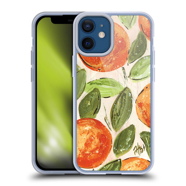 Haley Bush Pattern Painting Orange Splash Soft Gel Case for Apple iPhone 12 Mini