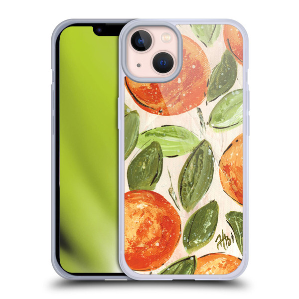 Haley Bush Pattern Painting Orange Splash Soft Gel Case for Apple iPhone 13