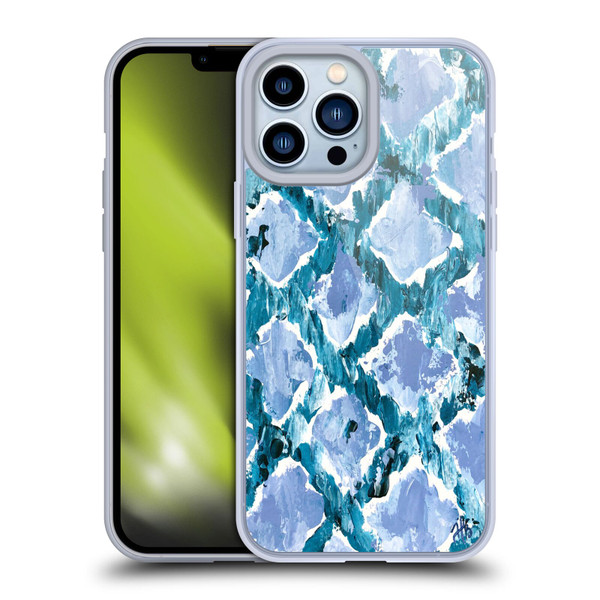 Haley Bush Pattern Painting Blue Diamond Soft Gel Case for Apple iPhone 13 Pro Max