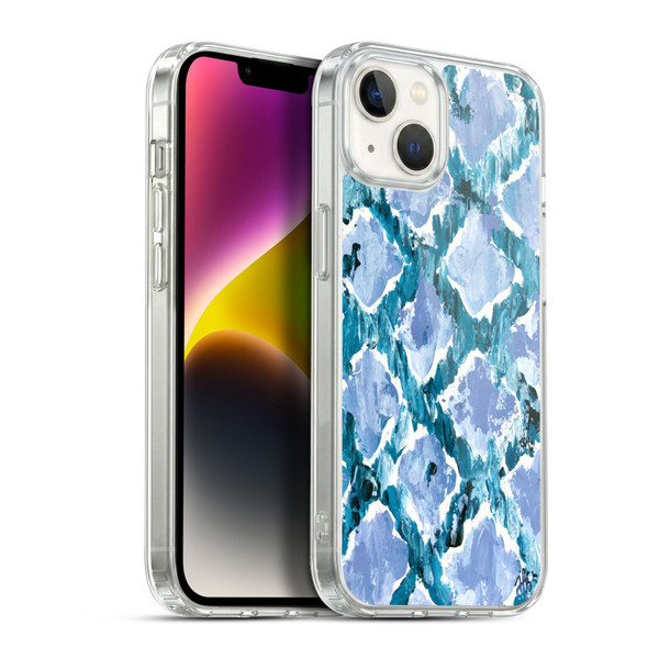 Haley Bush Pattern Painting Blue Diamond Soft Gel Case for Apple iPhone 14 Plus & MagSafe