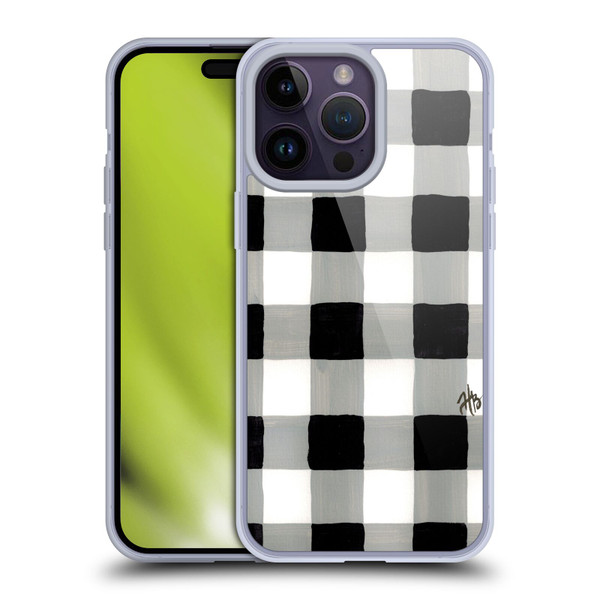 Haley Bush Pattern Painting Buffalo Check Black Soft Gel Case for Apple iPhone 14 Pro Max