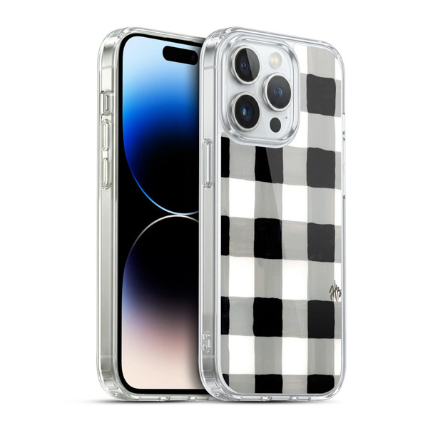 Haley Bush Pattern Painting Buffalo Check Black Soft Gel Case for Apple iPhone 14 Pro & MagSafe