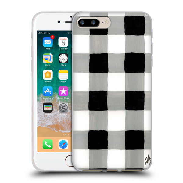 Haley Bush Pattern Painting Buffalo Check Black Soft Gel Case for Apple iPhone 7 Plus / iPhone 8 Plus