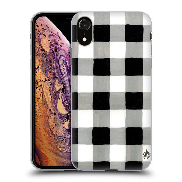 Haley Bush Pattern Painting Buffalo Check Black Soft Gel Case for Apple iPhone XR