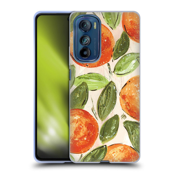 Haley Bush Pattern Painting Orange Splash Soft Gel Case for Motorola Edge 30