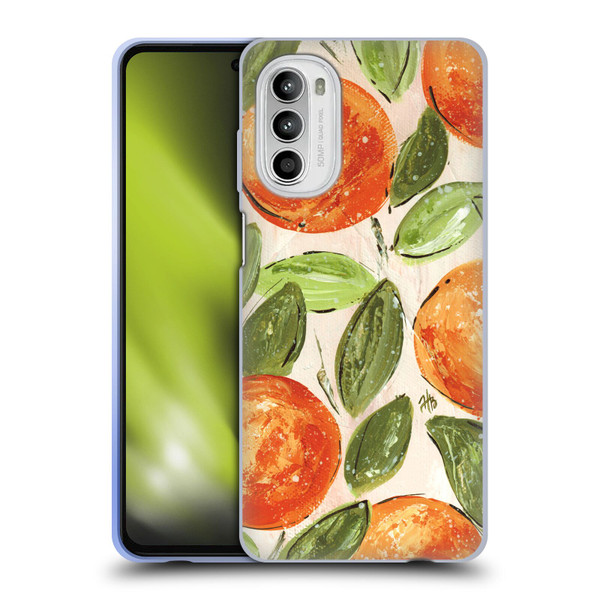 Haley Bush Pattern Painting Orange Splash Soft Gel Case for Motorola Moto G52