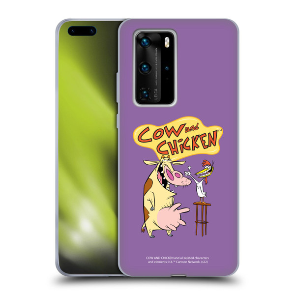 Cow and Chicken Graphics Character Art Soft Gel Case for Huawei P40 Pro / P40 Pro Plus 5G