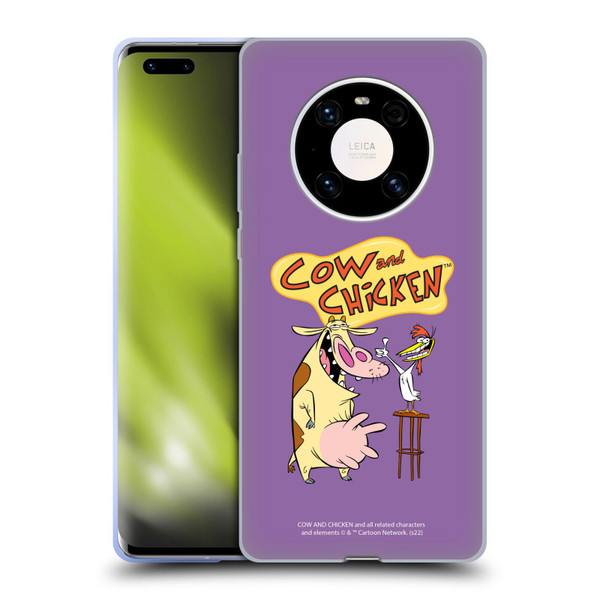 Cow and Chicken Graphics Character Art Soft Gel Case for Huawei Mate 40 Pro 5G