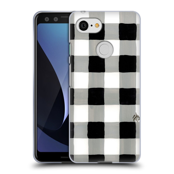 Haley Bush Pattern Painting Buffalo Check Black Soft Gel Case for Google Pixel 3