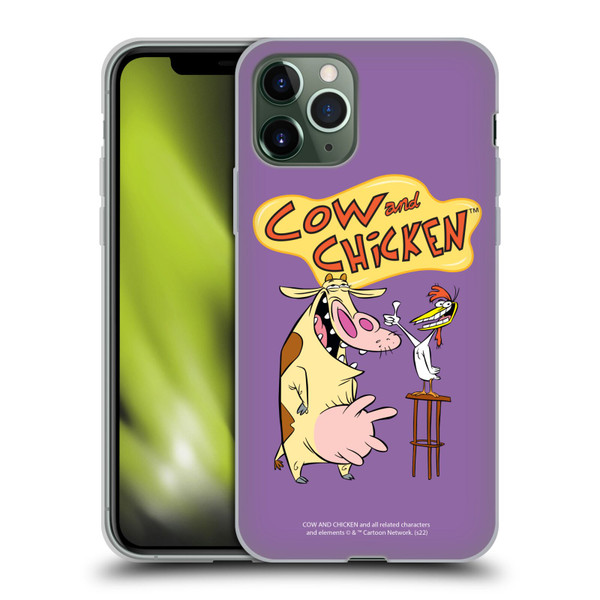 Cow and Chicken Graphics Character Art Soft Gel Case for Apple iPhone 11 Pro