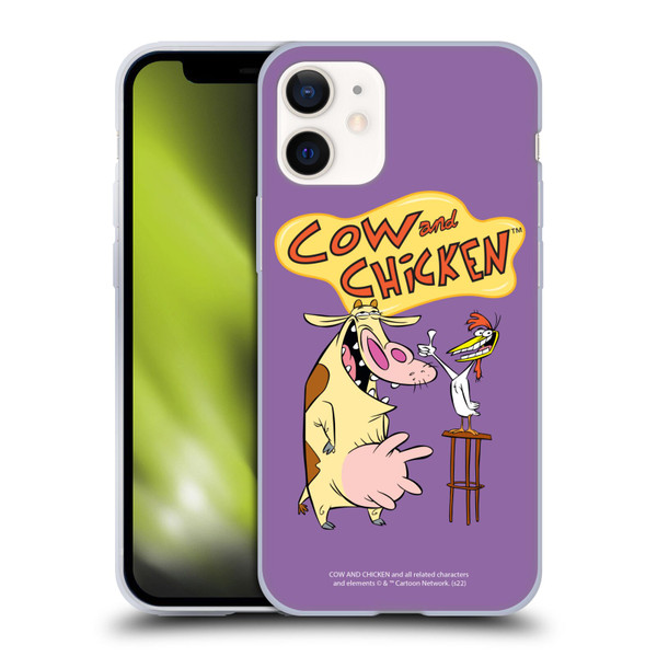 Cow and Chicken Graphics Character Art Soft Gel Case for Apple iPhone 12 Mini