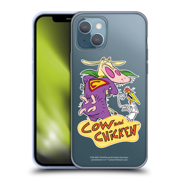 Cow and Chicken Graphics Super Cow Soft Gel Case for Apple iPhone 13
