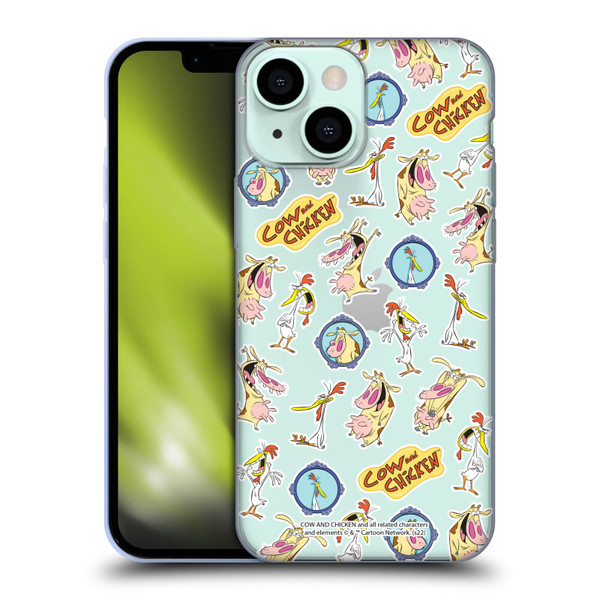 Cow and Chicken Graphics Pattern Soft Gel Case for Apple iPhone 13 Mini