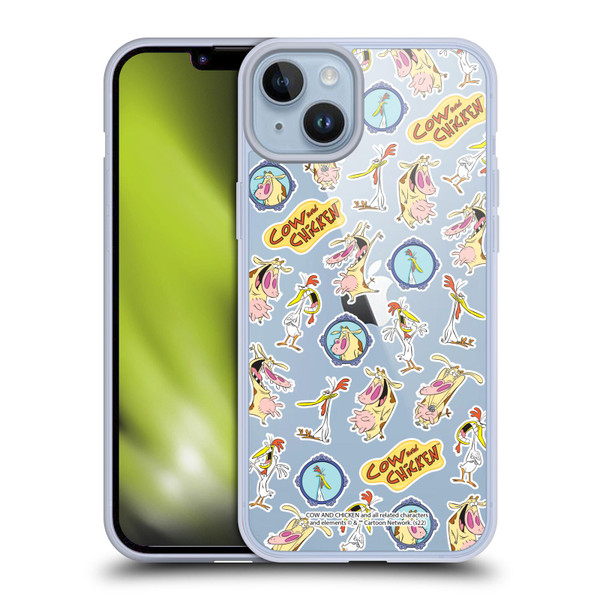 Cow and Chicken Graphics Pattern Soft Gel Case for Apple iPhone 14 Plus