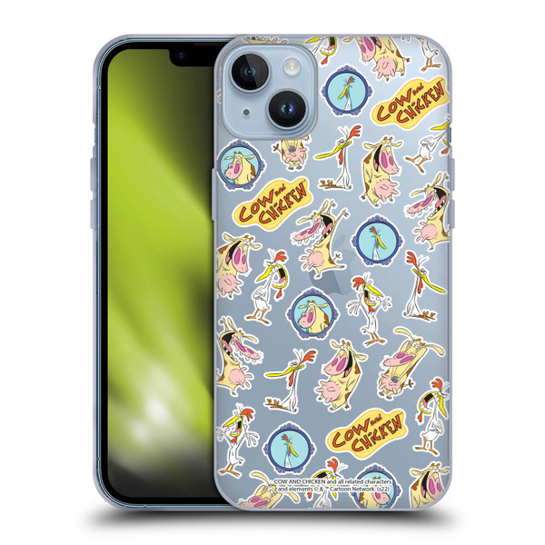 Cow and Chicken Graphics Pattern Soft Gel Case for Apple iPhone 14 Plus