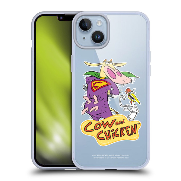 Cow and Chicken Graphics Super Cow Soft Gel Case for Apple iPhone 14 Plus