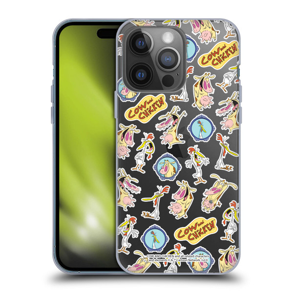 Cow and Chicken Graphics Pattern Soft Gel Case for Apple iPhone 14 Pro