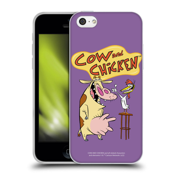 Cow and Chicken Graphics Character Art Soft Gel Case for Apple iPhone 5c