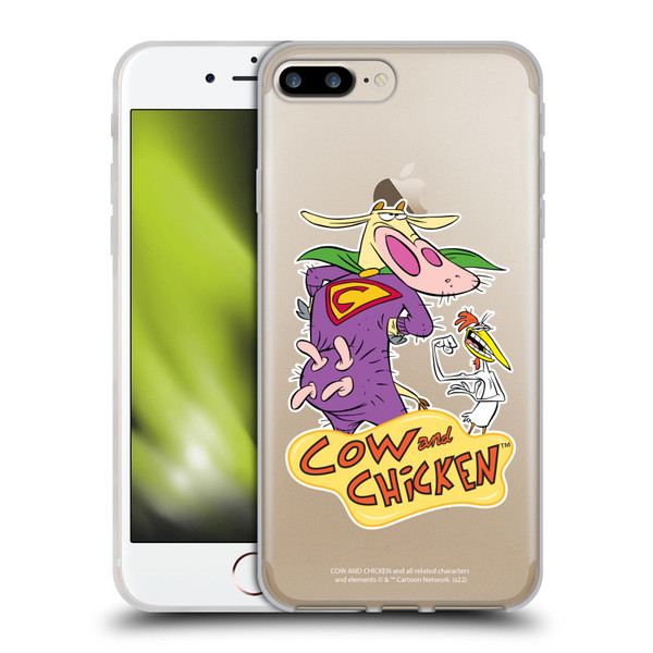 Cow and Chicken Graphics Super Cow Soft Gel Case for Apple iPhone 7 Plus / iPhone 8 Plus