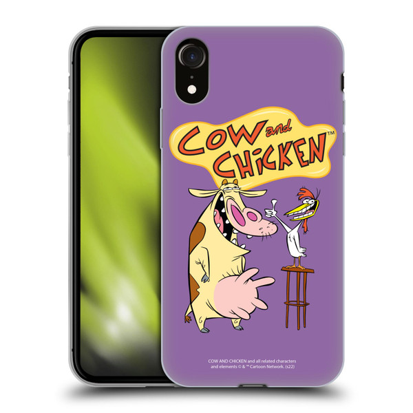 Cow and Chicken Graphics Character Art Soft Gel Case for Apple iPhone XR