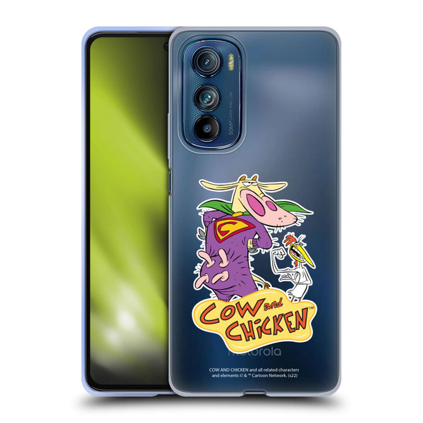Cow and Chicken Graphics Super Cow Soft Gel Case for Motorola Edge 30