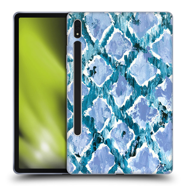 Haley Bush Pattern Painting Blue Diamond Soft Gel Case for Samsung Galaxy Tab S8