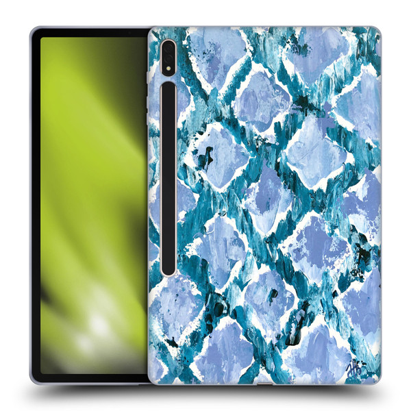 Haley Bush Pattern Painting Blue Diamond Soft Gel Case for Samsung Galaxy Tab S8 Plus