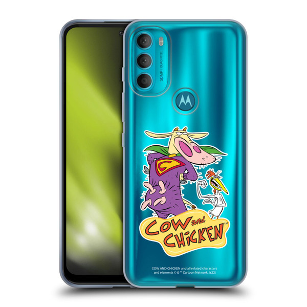 Cow and Chicken Graphics Super Cow Soft Gel Case for Motorola Moto G71 5G